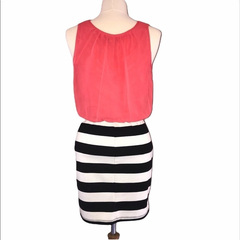 Ruby Rox size S NWOT dress coral black white